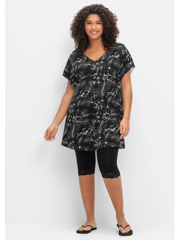 sheego Shirt und Leggings in schwarz-weiß