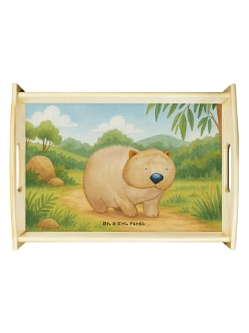 Mr. & Mrs. Panda Holztablett Wombat Design ohne Spruch in Weiß