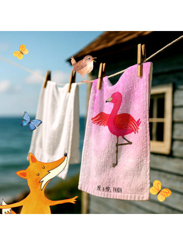 Mr. & Mrs. Panda Gästetuch Flamingo Yoga ohne Spruch in Aquarell Pink