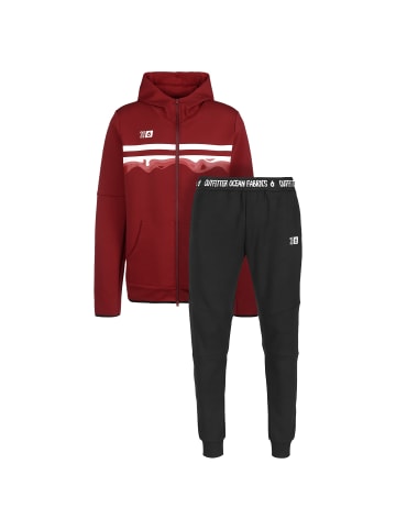 OUTFITTER Jogginganzug Ocean Fabrics Jogginganzug in rot / schwarz