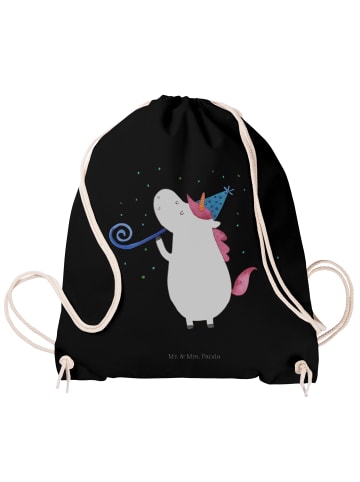 Mr. & Mrs. Panda Jutebeutel Einhorn Party ohne Spruch in Schwarz