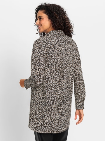 WITT WEIDEN Longbluse in schwarz-camel-bedruckt