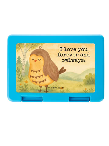 Mr. & Mrs. Panda Bentobox Eule Zufrieden Design mit Spruch in Weiß