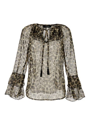 Aniston SELECTED Chiffonbluse in beige-schwarz-camel-gold