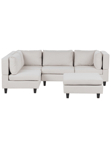 Beliani 5-tlg Modulsofa UNSTAD in Beige/Schwarz
