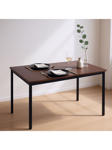 relaxdays Esstisch in Dunkelbraun/ Schwarz - (B)110 x (H)76 x (T)60 cm