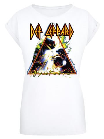 F4NT4STIC Extended Shoulder T-Shirt Def Leppard Hysteria in weiß