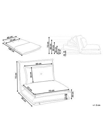 Beliani Einzelsofa DELLEN in Beige - (W) 75 x (H) 72 x (L) 80 cm