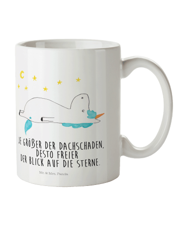 Mr. & Mrs. Panda Kindergartentasse Einhorn Sternenhimmel mit Spruch in Weiß
