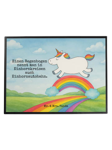 Mr. & Mrs. Panda tischpad Einhorn Regenbogen Design mit Spruch in Weiß