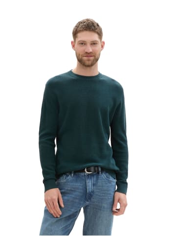 Tom Tailor Pullover STRUCTURED CREWNECK in Grün