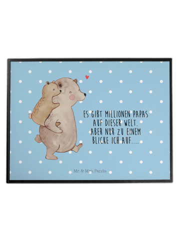 Mr. & Mrs. Panda Schreibunterlage Papa Bär mit Spruch in Blau Pastell