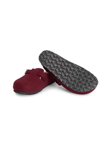 VITAFORM Wollfilz Clogs in bordeaux