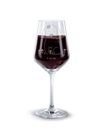 Mr. & Mrs. Panda Weinglas Hund Dame ohne Spruch in Transparent