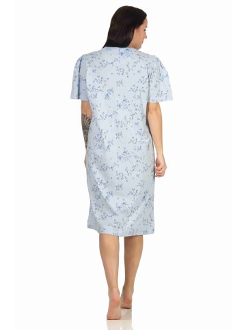 NORMANN Nachthemd Knopfleiste - 70454 in hellblau
