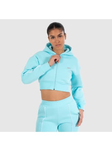 SMILODOX Crop Zip Hoodie Maren in Türkis