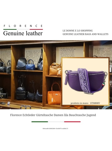 Florence Leder Gürteltasche Florence Tasche lila/violett ca. 25cm
