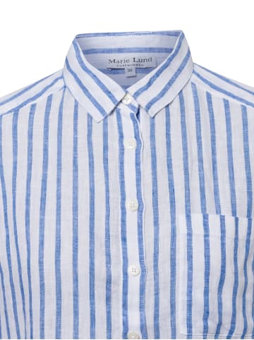 Marie Lund Bluse Liane in weiß blau