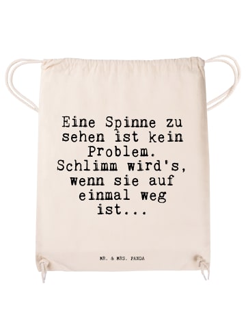 Mr. & Mrs. Panda Sportbeutel Eine Spinne zu sehen... mit Spruch in Creme