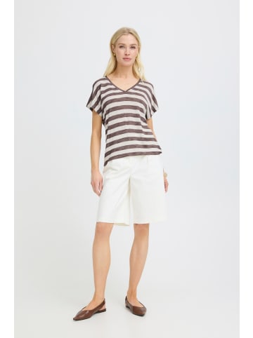 b. young Kurzarm-Bluse BYSIMOA Regular fit in FRENCH ROAST STRIPE