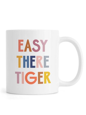 Juniqe Tasse "Easy There Tiger" in Bunt