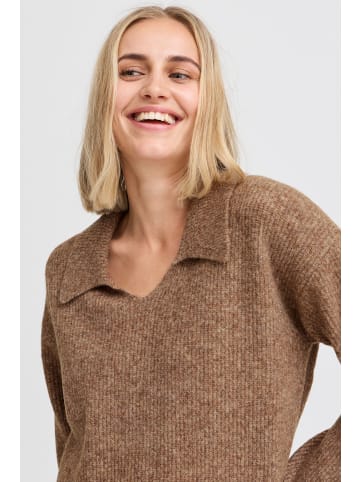 Pulz Strickpullover PZASTRA Regular fit in Tobacco Brown Melange