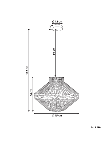 Beliani Pendelleuchten RABACCA in  - (W) 45 x (H) 107 x (L) 45 cm
