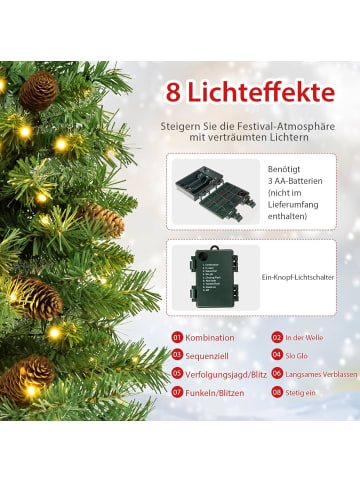 COSTWAY Künstlicher Weihnachtsbaum Mini LED in Grün