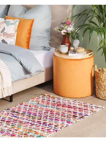 Beliani Kurzflor ARAKLI in Bunt/Weiß/Blau - (W) 80 x (H) 1 x (L) 150 cm