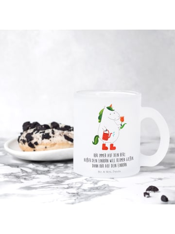 Mr. & Mrs. Panda Trinkglas Einhorn Gärtner mit Spruch in Transparent