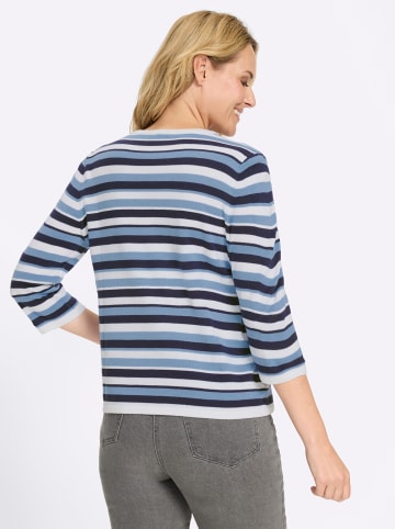 Sieh an! 3/4-Arm-Pullover in marine-himmelblau-gemustert