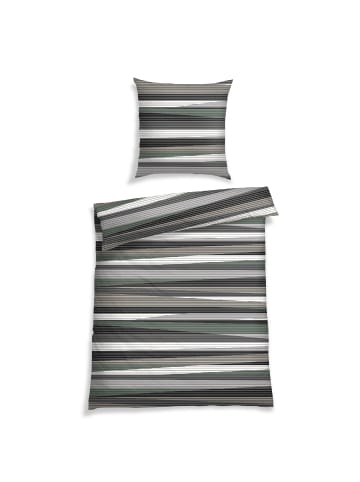Schiesser Satin-Bettwäscheset Kilian in Grau-Grün