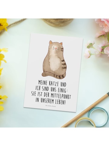 Mr. & Mrs. Panda Wanddeko Katze Sitzen mit Spruch in Weiß