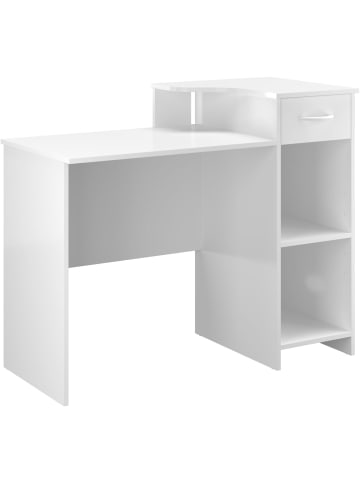 COSTWAY Schreibtisch mit Schublade 102cm in Weiß