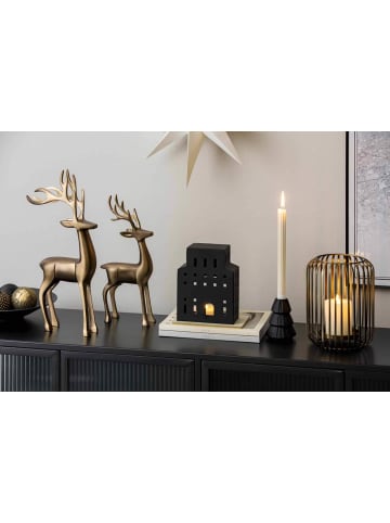 Villeroy & Boch 2er Set Dekofiguren Hirschpaar Christmas Chic in Gold 36 cm / 44 cm in gold
