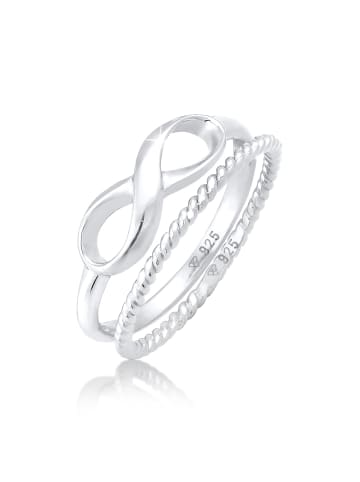 Elli Ring 925 Sterling Silber Infinity, Ring Set, Twisted in Silber