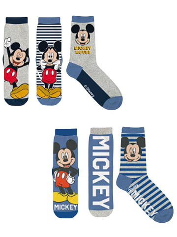 Disney Mickey Mouse 6er-Set: Socken Mickey Mouse in Blau