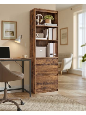 VASAGLE Bücherregal Kailyn in Braun - (B)57.1 x (H)180 x (T)30 cm