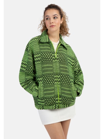 myMo Damen Oversize Blouson in Neon Grün Schwarz