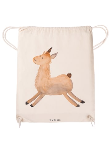 Mr. & Mrs. Panda Stoffbeutel Lama Springen ohne Spruch in Creme