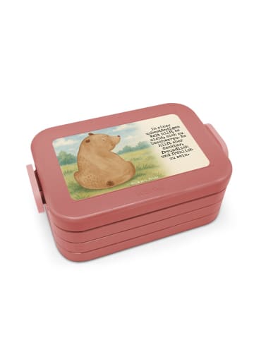 Mr. & Mrs. Panda MEPAL Bentobox Bär Schulterblick Design mit Spruch in Rot Pastell
