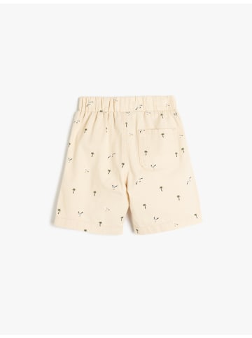 KOTON KURZHOSEN in Beige Gemustert