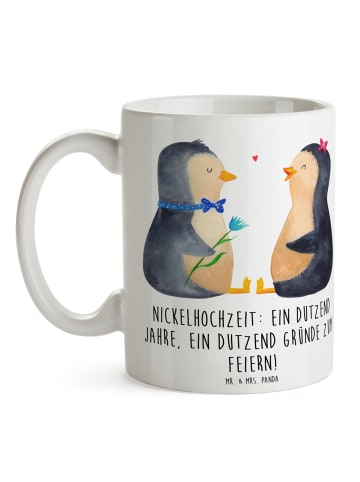 Mr. & Mrs. Panda haferl 12 Hochzeitstag Nickelhochzeit mit Spruch in Weiß