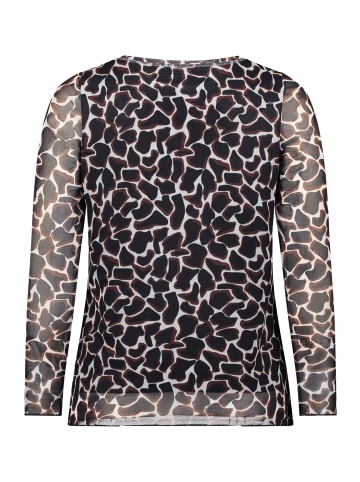 Betty Barclay Langarm-Shirt mit Animalprint in Dark Blue/Brown