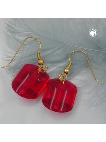 Gallay Ohrringe Ohrhänger Kunststoff in rot