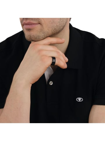 Tom Tailor Ring Edelstahl, IP schwarz in schwarz