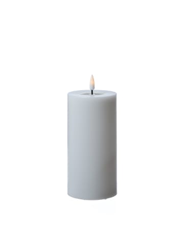 Deluxe Homeart LED Kerze Mia Echtwachs flackernd H: 15cm D: 7,5cm in weiß
