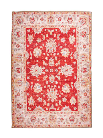 Kayoom Wohnzimmer Teppich – Kurzflorteppich Faye 625 in rot - rechteckig