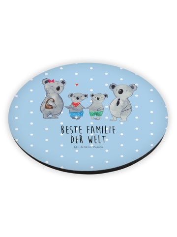 Mr. & Mrs. Panda Rund Magnet Koala Familie zwei mit Spruch in Blau Pastell