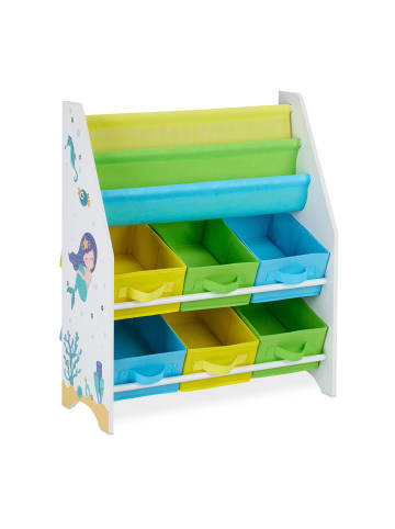 relaxdays Kinderregal Meer in Bunt - (B)62 x (H)74 x (T)31,5 cm